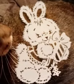 2D rabbit with a gift