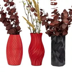 3-Set Vases - Flower Vases (Models: Breeze, Flame, Geode)