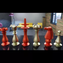 3D printable modern chess set pieces 3MF OBJ