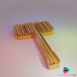 3D Word Shape - Strongest Avenger