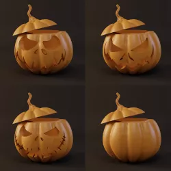 4 LED Halloween Pumpkins / Box