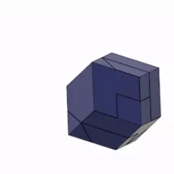 5 Piece 2x2 - Rhombic Octahedron Puzzle