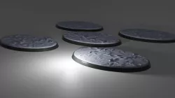 5x 105mm x 70mm oval bases with snowy ground