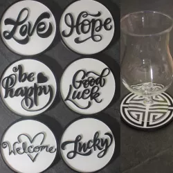 6 Coaster Text Be Kind