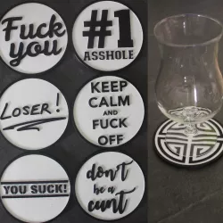6 Coaster Text Be Mean
