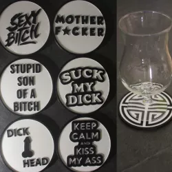 6 Coaster Text Be Very Mean!