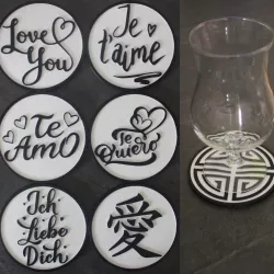 6 Coaster Text Love