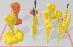 -AFEF03- Action Figure explosion flame effect 03 with missile smoke 3D print Files