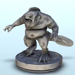 Amphibian crested monster - Darkness Chaos Medieval Age of Sigmar Fantasy Warhammer