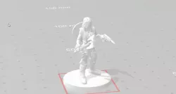 Axe and Beretta warrior figurine with silencer