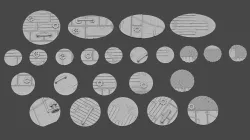 Bases, 25mm, 32mm, 40mm, 50mm, 35x60mm, Blank and industrial/steampunk