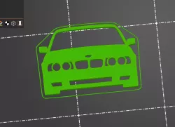 BMW E34 big grill keyfob silhouette