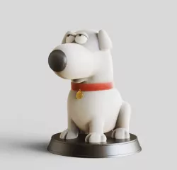 Brian Griffin-Family Guy-dog- Christmas - canine-sitting pose-FANART FIGURINE
