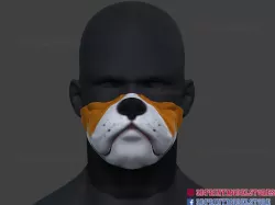 Bulldog Face Mask Halloween Cosplay for 3D Print