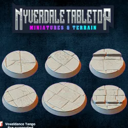 Cobblestone medieval town bases (5x 32mm 1x 40mm)