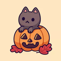 Cortante Halloween gato en calabaza