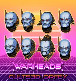 Cosmic Friends! - Blue Alien Commander Hirohito (8 head variants)