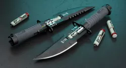 Cyberpunk Knife - Printable High Poly STL and Low-poly 3D model