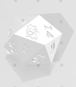 D20 Cute Cartoon Cow Logo Symbol