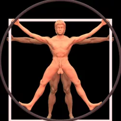 Da Vinci's Vitruvian Men (detourned artwork)
