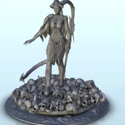Daemonette with horn and spear - Darkness Chaos Medieval Age of Sigmar Fantasy Warhammer