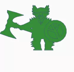 Dwarf Warrior Meeple With Big Axe