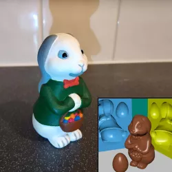 Easter Bunny With Chocolate Bunny Mold