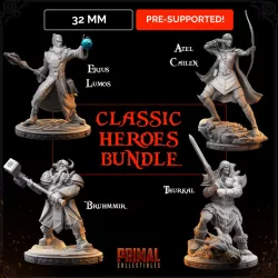 Elf, Barbarian, Wizard and Dwarf (Hero Quest - Dungeons & Dragons)