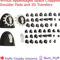 Ferrous Appendages Space Chappies Shoulder Pads and 3D Transfers