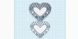 Floral heart cutter, heart printable stamp, Cookie cutter, Polymer Clay Cutter, earrings