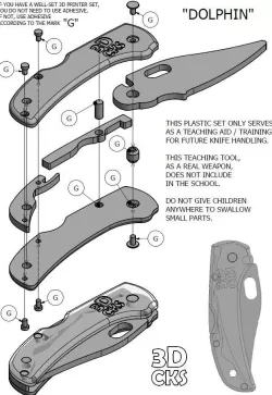 folding pocket knife, training knife