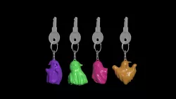 GHOST KEYCHAIN FINGERSPOP STAND HALLOWEEN PACK #3