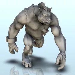 Giant attack pig (+ pre-supported version) (13) - Darkness Chaos Medieval Age of Sigmar Fantasy Warhammer
