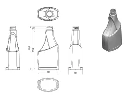Glass cleaner bottle 500 HDPE