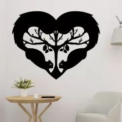 Heart With Two Squirrels 2D Decor