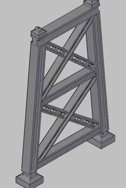 HO scale iron pillar Bridge