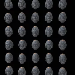 Hooded Space Knights Helmetless Heads
