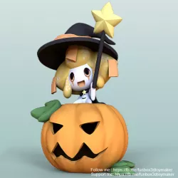 Jirachi With Pumpkin Pokemon - Halloween