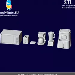Kitchen Set for Barbie dolls and dolls house terrain | 3D print models.