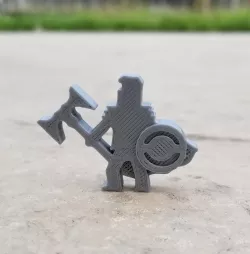 Knight With Double-Bladed Axe Meeple