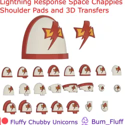 Lightning Response Space Chappies Shoulder Pads and 3D Transfers