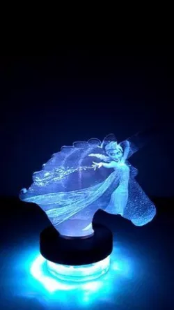 Lithophane lamp unicorn / snow queen (Frozen)