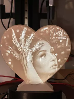 Lithophanie heart lamp Eva Queen