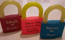 Lovers, friends and wishes lock. Valentine's Day (Love lock)