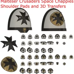 Malteser Crusaders Space Chappies Shoulder Pads and 3D transfers