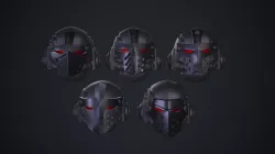 Marines helmets model set type "Black templar"