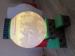MINECRAFT SPHERICAL NIGHT LIGHT LITHOPHANE