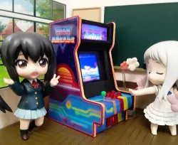 Miniature Figure Furniture - Neon Arcade Cabinet