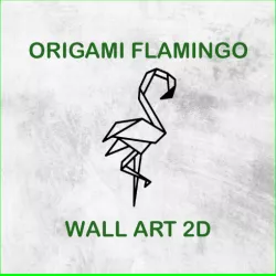 ORIGAMI FLAMINGO WALL ART 2D