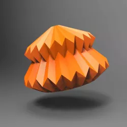 origami folding faceted origami lamp